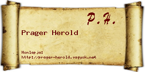 Prager Herold névjegykártya